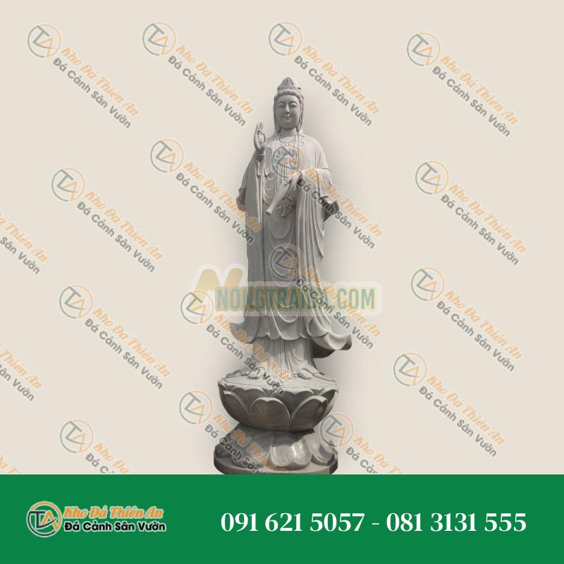 Tượng Bồ Tát Quan Âm Đá Cẩm Thạch 400cm – Nghệ Thuật Điêu Khắc – Khodathienan.com