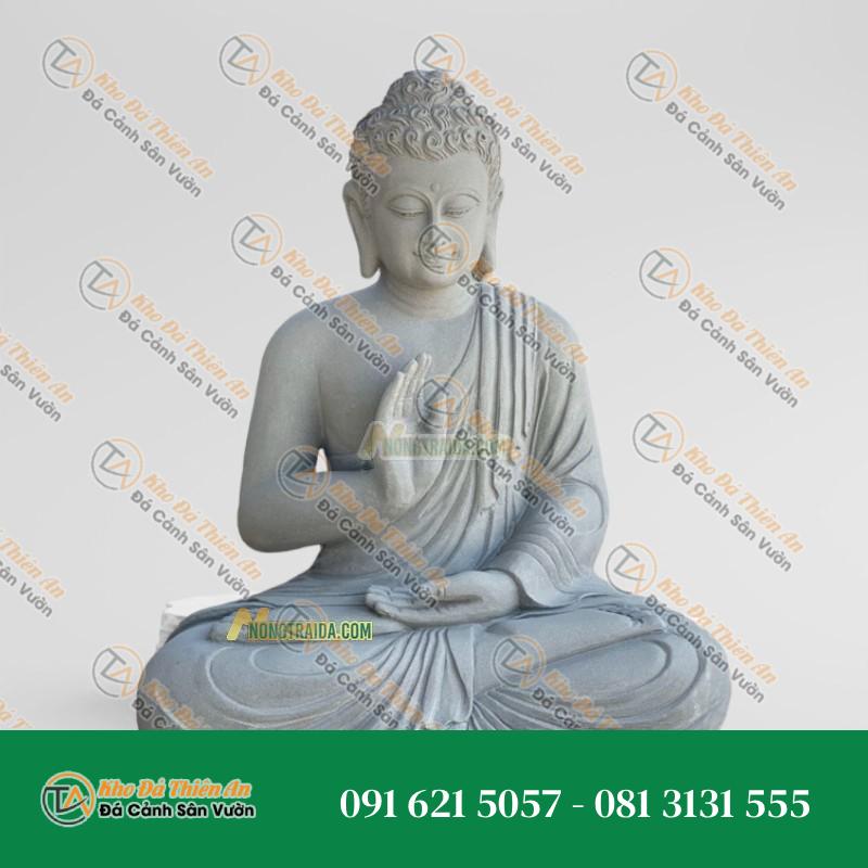Tượng Phật Thích Ca Mâu Ni Đá Sa Thạch 114cm – Trang Nghiêm, An Lạc | Khodathienan.com