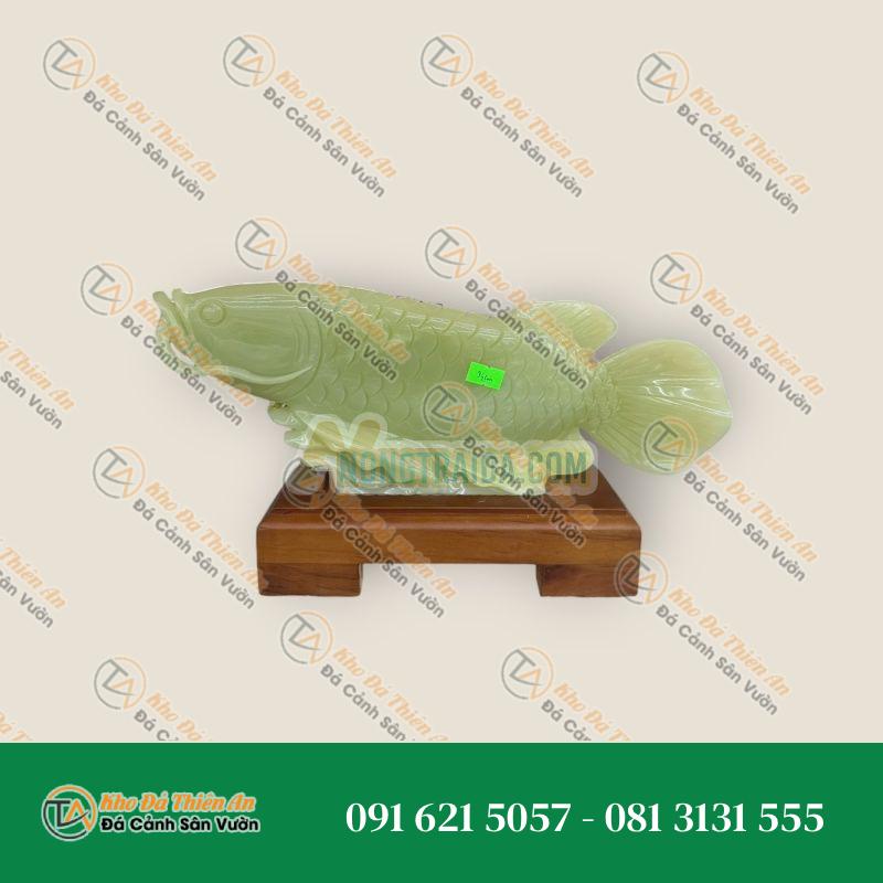 Tượng Cá Rồng – Cá Ngân Long – Đá Ngọc Onyx – Chiêu Tài Lộc – 34cm