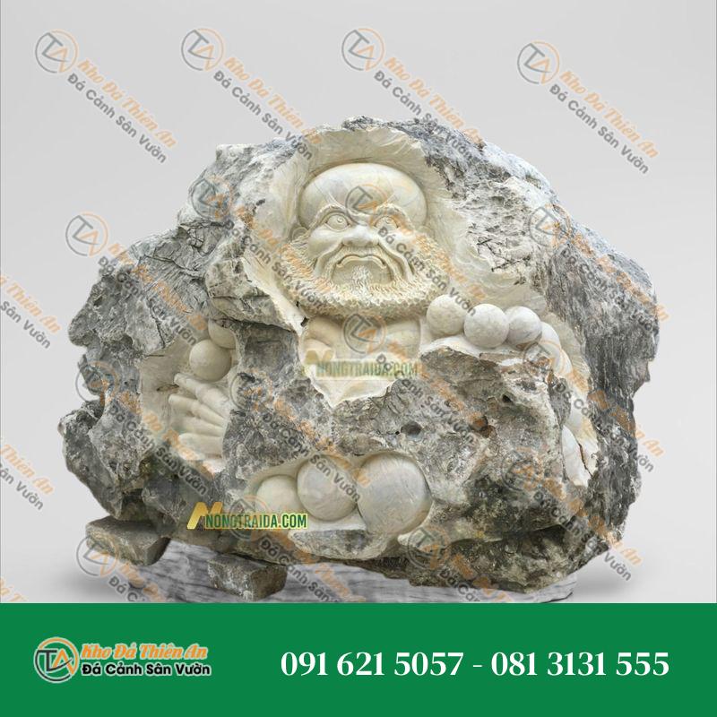 Tượng Chân Dung Bồ Đề Đạt Ma – Đá Cẩm Thạch Trắng – 50X90cm | Khodathienan.com