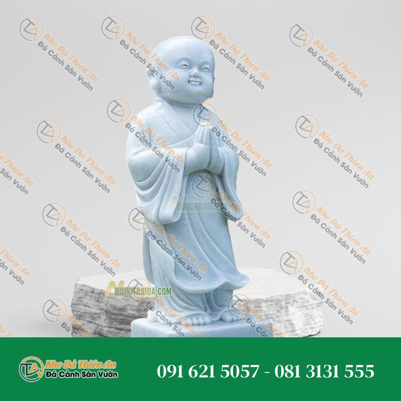 Tượng Chú Tiểu Đá Đứng Chắp Tay 61cm – Nét Đẹp Trang Nghiêm – Khodathienan.com