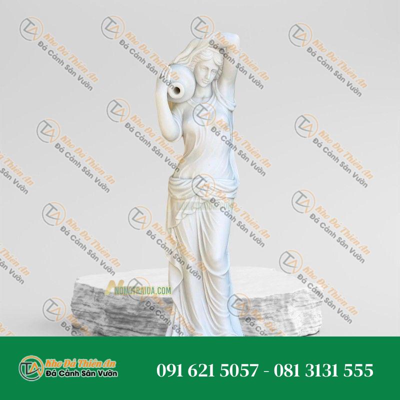 Tượng Cô Gái Cắm Hoa – Đá Non Nước 170cm – Khodathienan.com