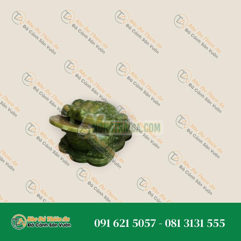 Tượng Cóc Ngậm Tiền Thiềm Thừ Đá Ngọc Ấn Độ 11cm – Chiêu Tài Lộc