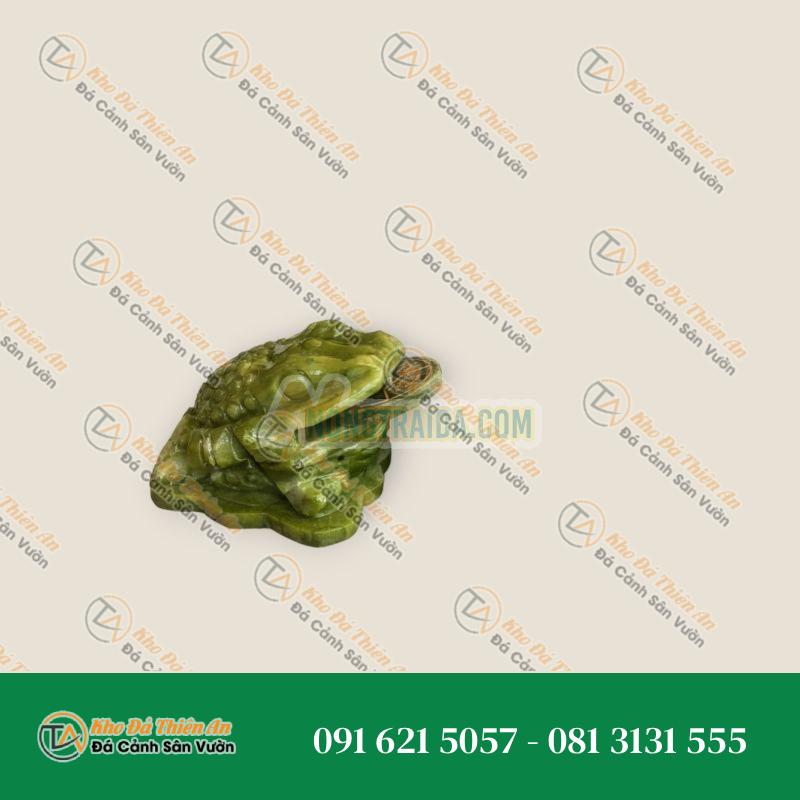 Tượng Thiềm Thừ Đá Ngọc Ấn Độ 9cm – Chiêu Tài Lộc, Hút May Mắn