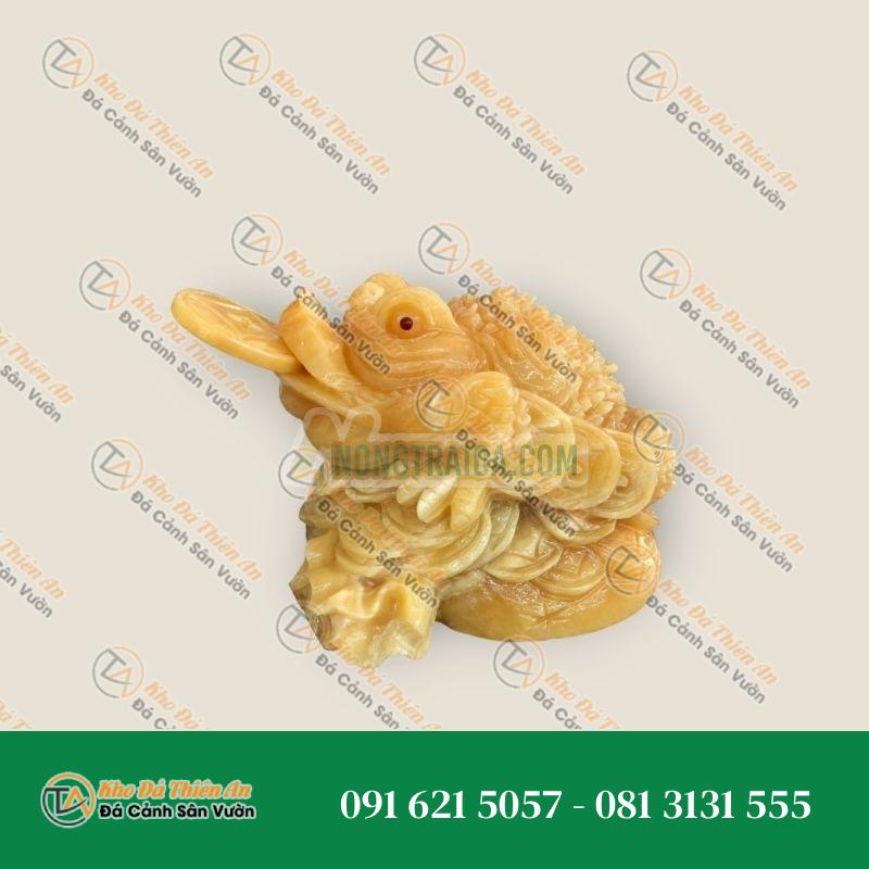 Tượng Cóc Ngậm Tiền Thiềm Thừ Đá Ngọc Hoàng Long 20cm – Chiêu Tài Lộc