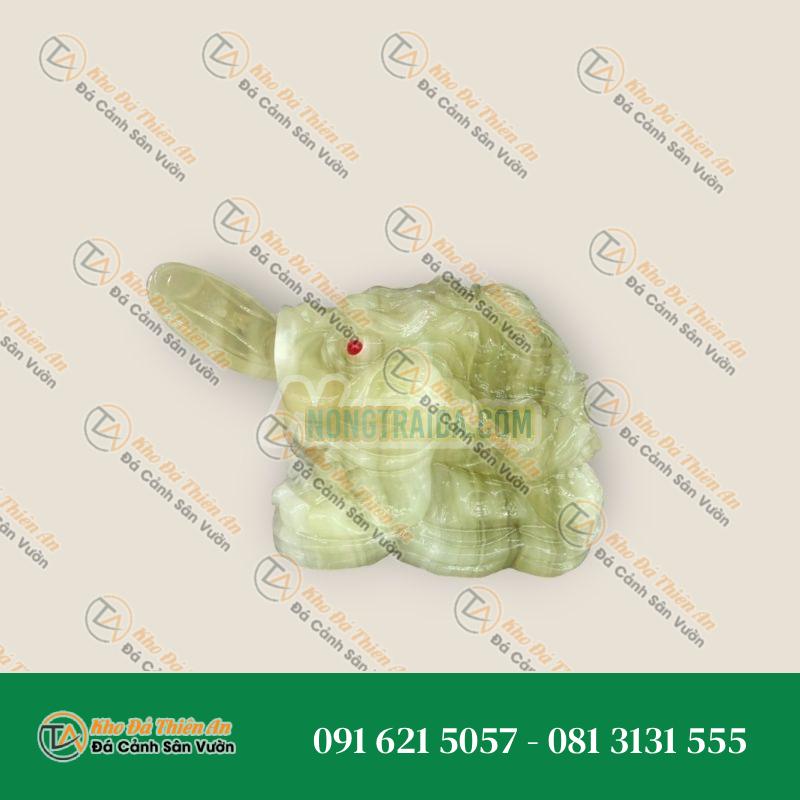 Tượng Cóc Ngậm Tiền Thiềm Thừ Đá Ngọc Onyx 15cm – Chiêu Tài Lộc, Phong Thủy May Mắn