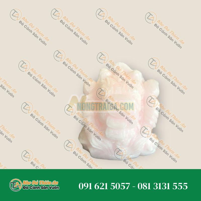 Tượng Cóc Ngậm Tiền Thiềm Thừ Đá Thạch Anh Hồng 18cm – Chiêu Tài & Hút Lộc