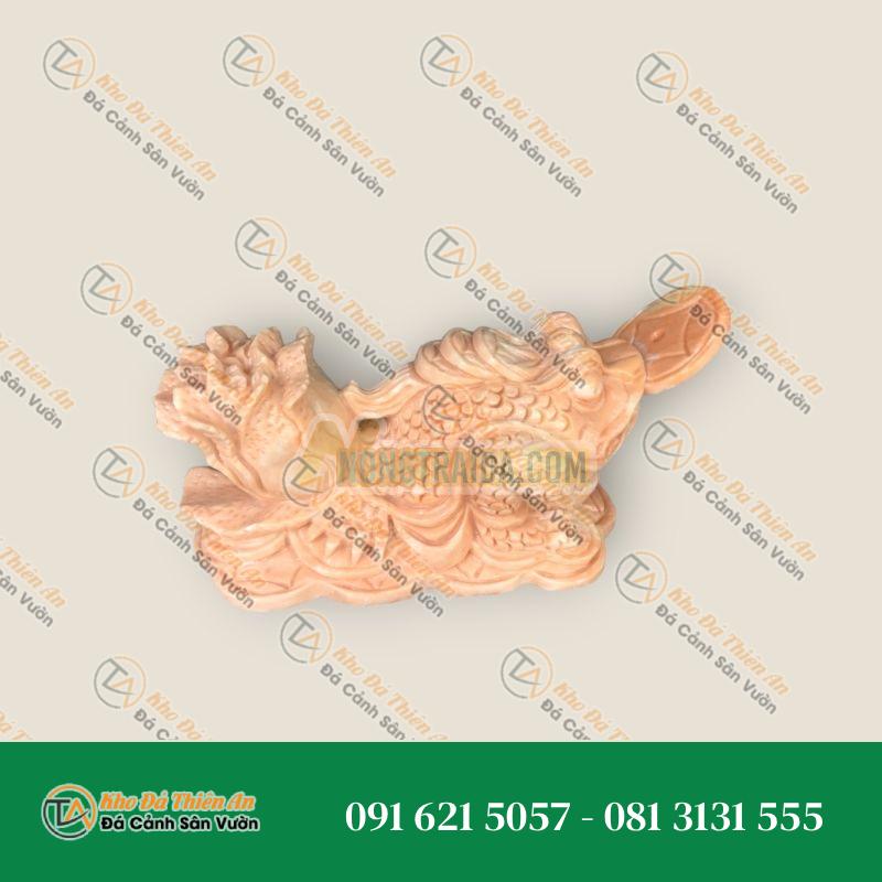 Tượng Cóc Ngậm Tiền Cõng Bắp Cải Đá Cẩm Thạch Vàng Cà Rốt 20cm – Chiêu Tài Lộc