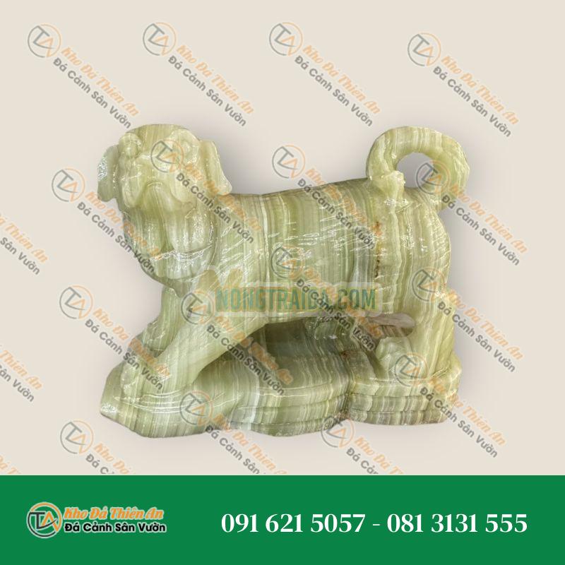 Tượng Chó Tuất Phong Thủy – Đá Ngọc Hoàng Long – Đặt Bàn – 20cm | Khodathienan.com