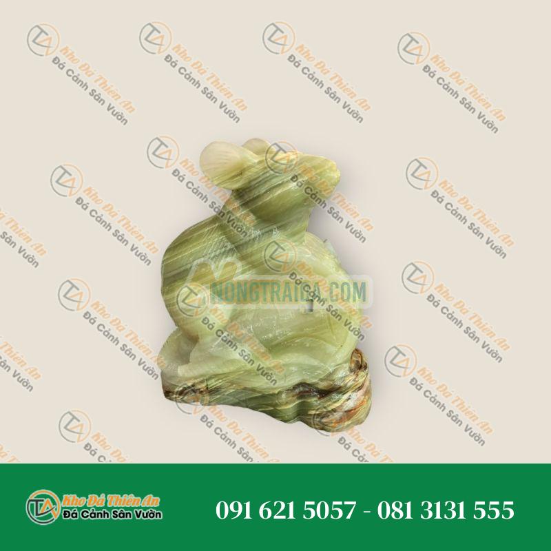 Tượng Con Chuột Phong Thủy Đá Ngọc Onyx – Cao 20cm, Trang Trí Phòng Khách, Bàn Làm Việc