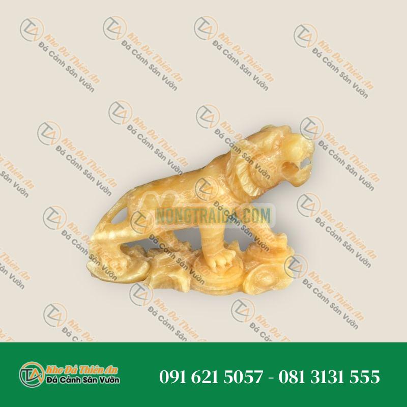 Tượng Hổ Giáp Tuổi Dần Phong Thủy Đá Ngọc Hoàng Long – Dài 20cm, Trang Trí Phòng Khách
