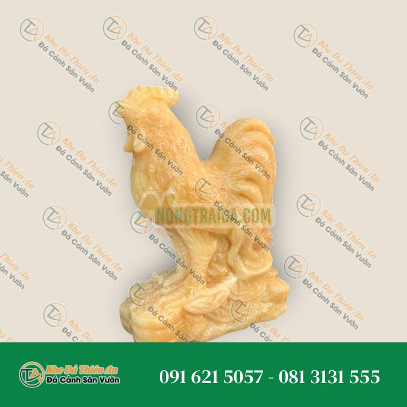 Tượng Gà Giáp Phong Thủy Đá Ngọc Hoàng Long – Cao 20cm