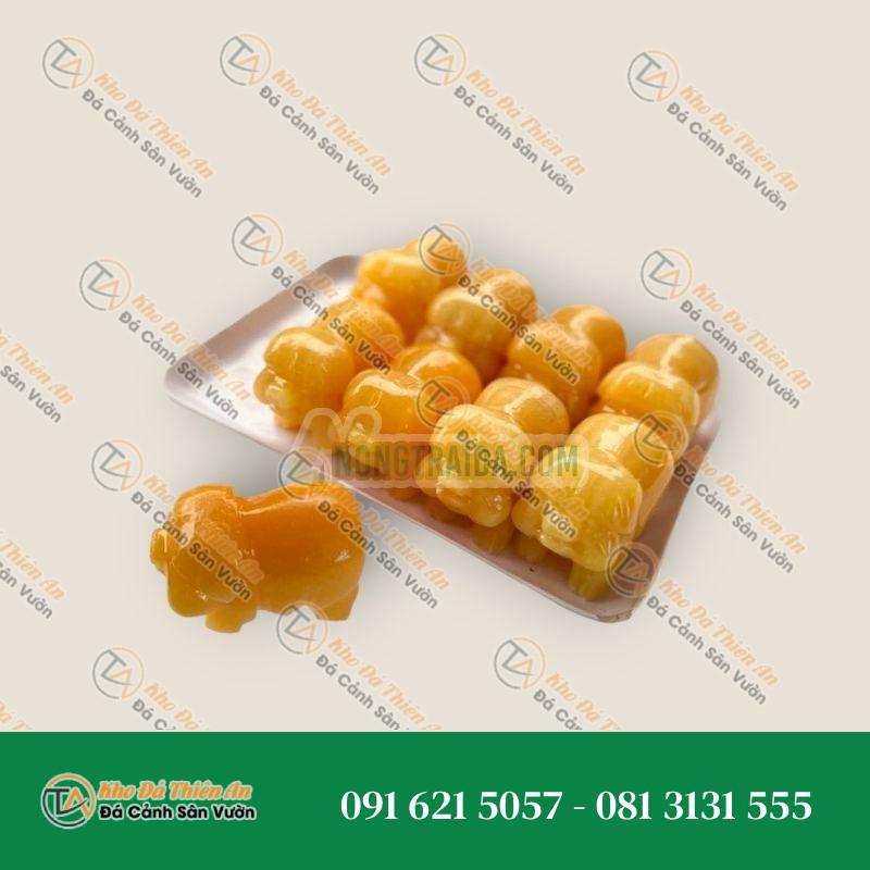 Tượng Heo Giáp Tuổi Hợi Phong Thủy Đá Ngọc Hoàng Long – Dài 8cm, Đặt Bàn Làm Việc