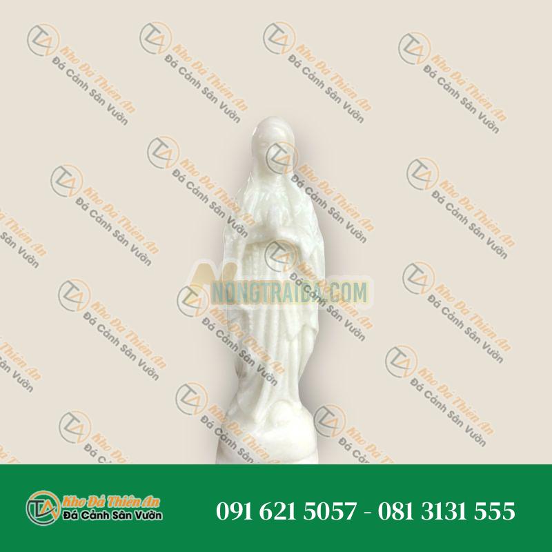 Tượng Đức Mẹ Maria Chấp Tay Đá Cẩm Thạch Trắng 25cm – Nét Đẹp Thiêng Liêng | Khodathienan.com