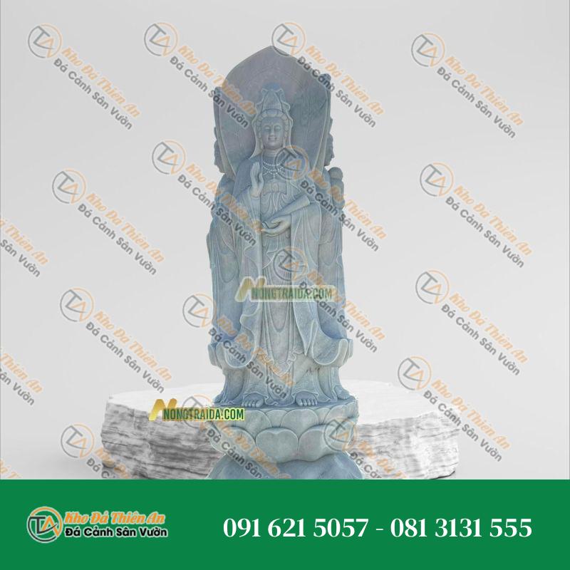 Tượng Quan Thế Âm Bồ Tát Đá Non Nước – 179cm – Mang Lại Bình An – Khodathienan.com