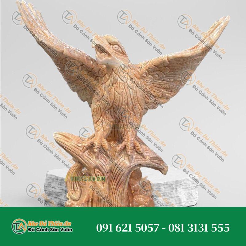 Tượng Đại Bàng Đá Cẩm Thạch Vàng Cà Rốt | Biểu Tượng Sức Mạnh & Thịnh Vượng