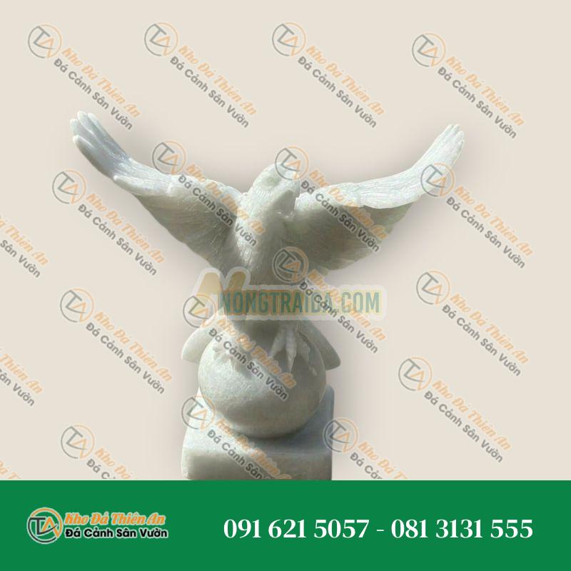 Tượng Đại Bàng Mỹ Bằng Đá Cẩm Thạch Trắng – Cao 40cm | Phong Thủy Tài Lộc