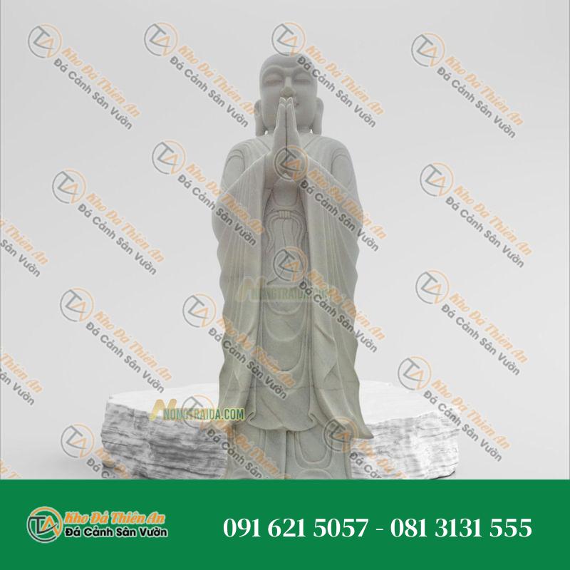 Tượng Mục Kiền Liên Bồ Tát Đá Trắng – 195cm – Khodathienan.com