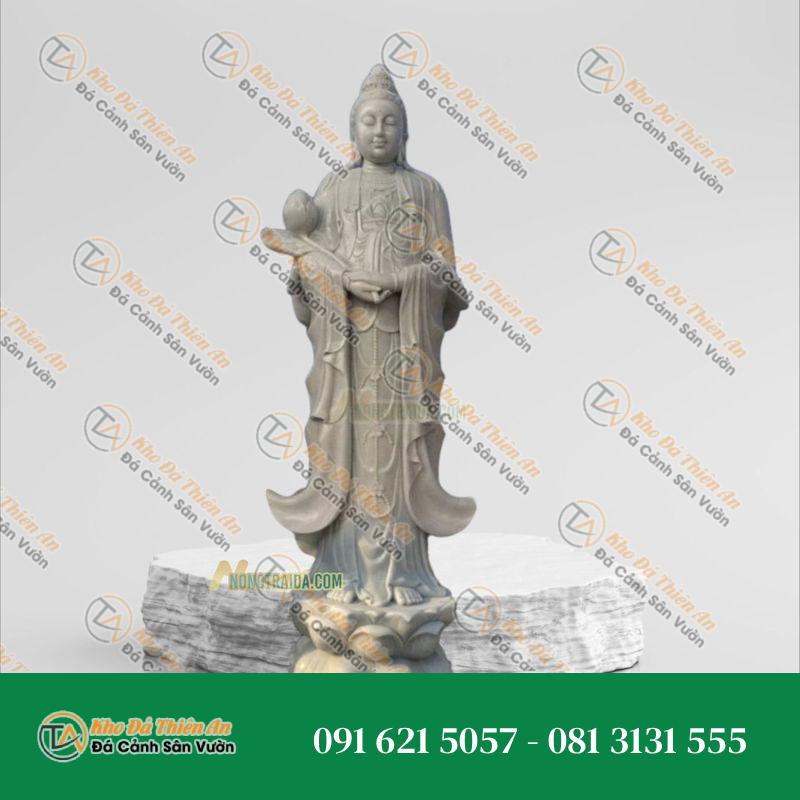 Tượng Đại Thế Chí Bồ Tát Đá Cẩm Thạch – 222cm – Khodathienan.com
