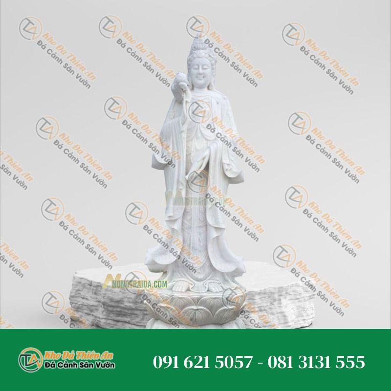 Tượng Đại Thế Chí Đứng – Đá Non Nước – Cao 180cm | Khodathienan.com