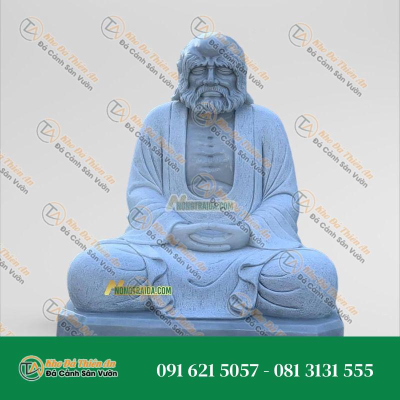 Tượng Đạt Ma Ngồi Thiền – Đá Cẩm Thạch Trắng – Cao 67cm | Khodathienan.com