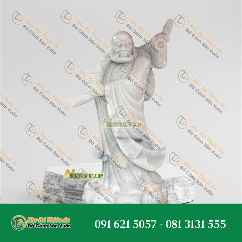 Tượng Đạt Ma Quá Hải Đá Cẩm Thạch Trắng 167cm – Khodathienan.com