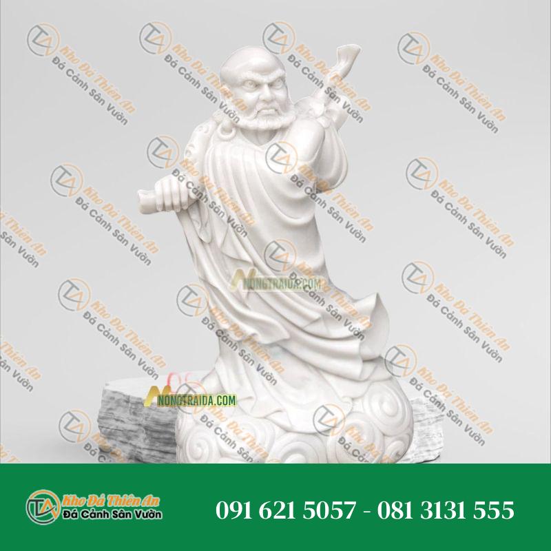 Tượng Đạt Ma Quá Hải Đá Trắng Muối 151cm – Khodathienan.com