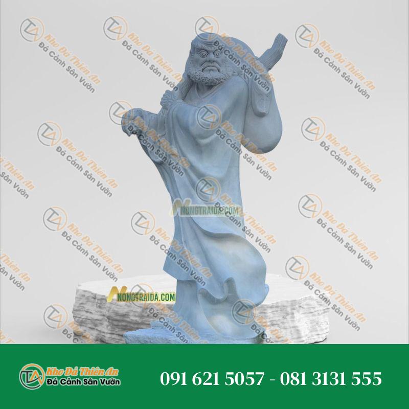 Tượng Đạt Ma Quá Hải Đá Trắng Xám 159cm – Khodathienan.com