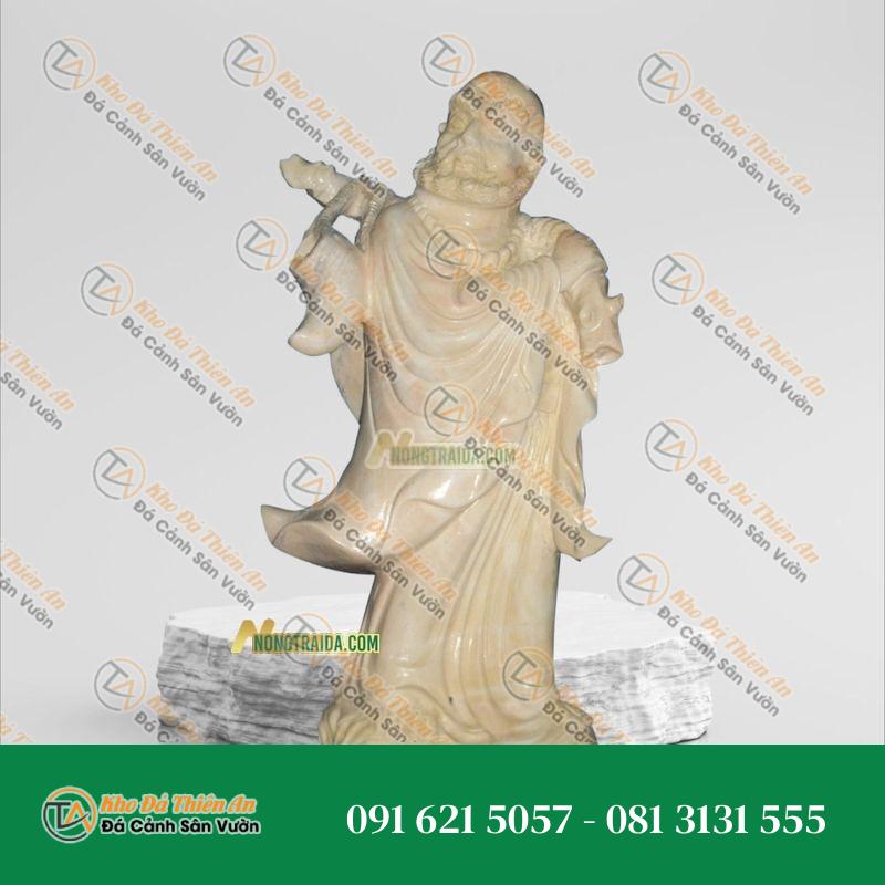 Tượng Đạt Ma Quá Hải Đá Vàng Cà Rốt 168cm – Kiểu Dáng Độc Đáo, Sang Trọng – Khodathienan.com