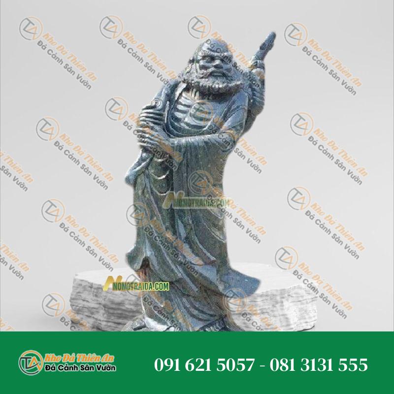Tượng Đạt Ma Sư Tổ Quá Hải Đá Xanh Cốm 172cm, Kiểu Dáng Thanh Tịnh | Khodathienan.com