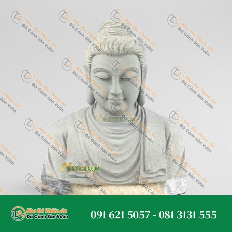 Tượng Đầu Phật Thích Ca Đá Sa Thạch 45cm – Kiểu Dáng Tinh Tế – Khodathienan.com
