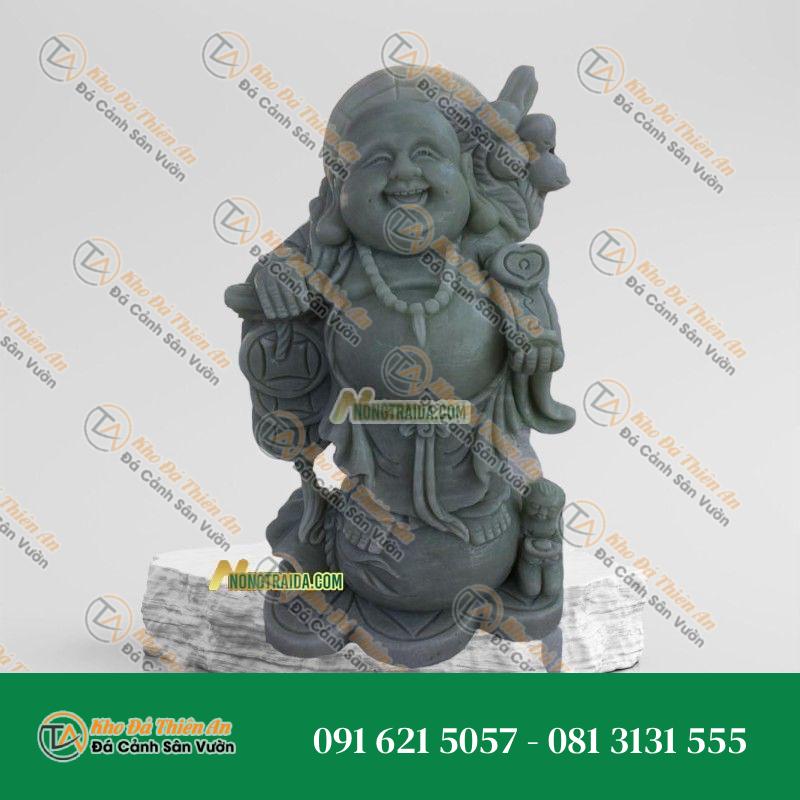 Tượng Phật Di Lặc Đá Cẩm Thạch Xám 55cm – Trang Trí – Khodathienan.com