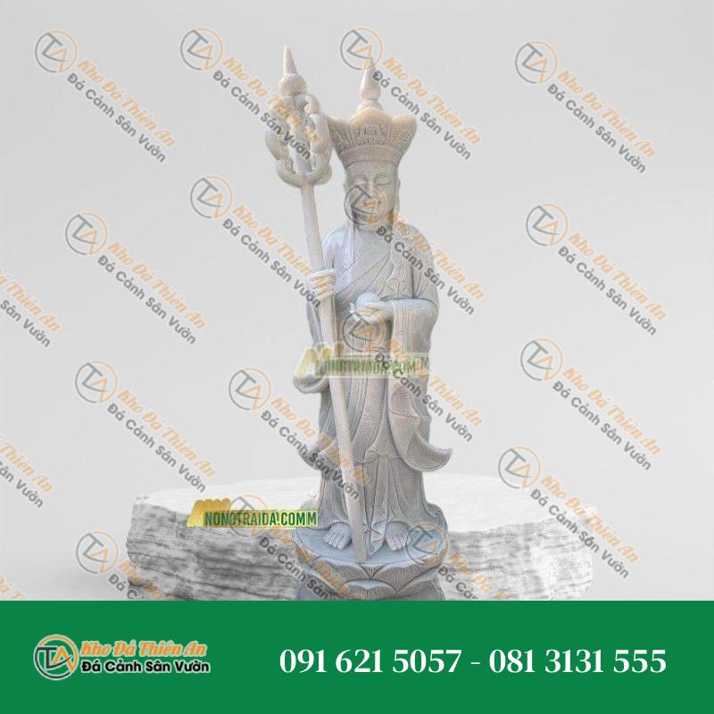 Tượng Địa Tạng Vương Bồ Tát Đứng Đá Trắng Bà Rịa 185cm – Khodathienan.com