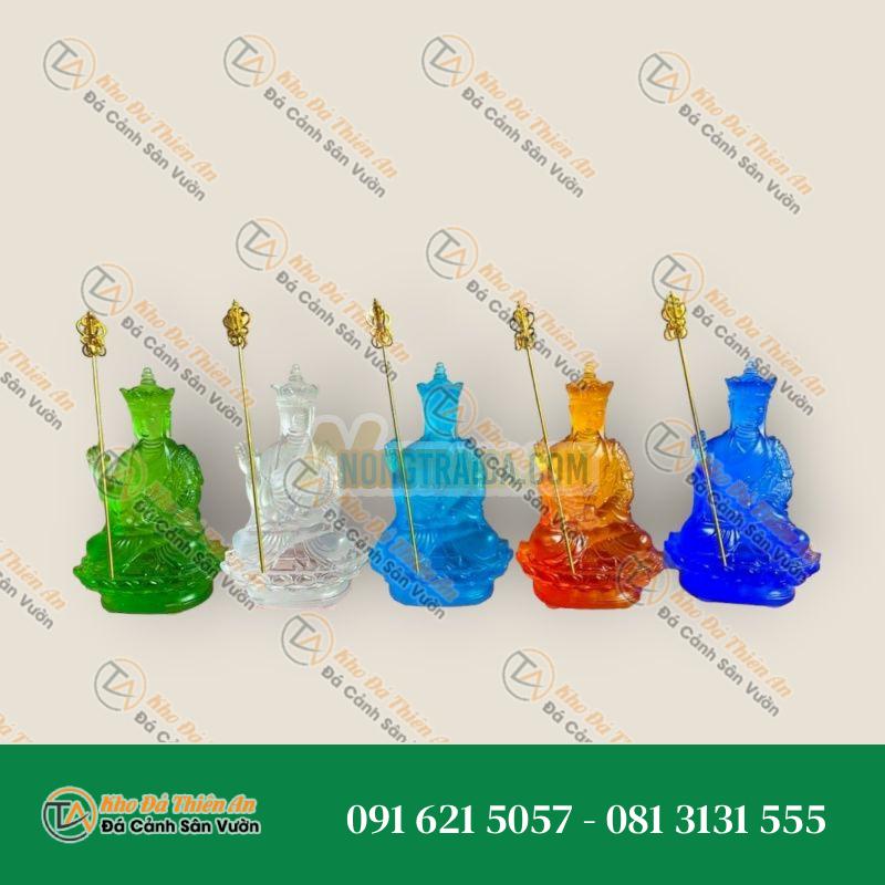 Tượng Địa Tạng Vương Bồ Tát Ngồi Đài Sen Đá Lưu Ly 15cm | Khodathienan.com