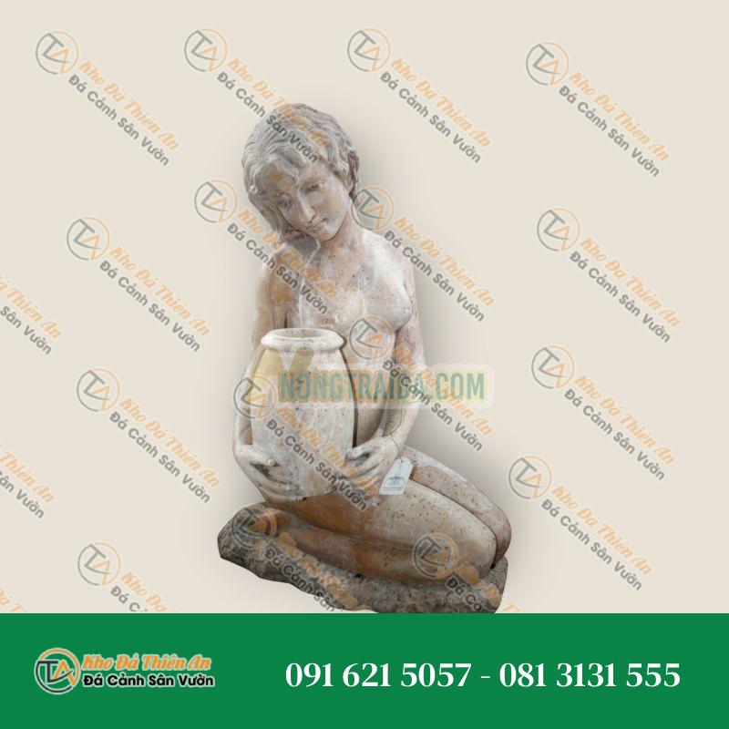 Tượng Đức Mẹ Đồng Trinh Đá Macael Trắng 80x30x50cm – Kiểu Dáng Trang Nghiêm – Khodathienan.com
