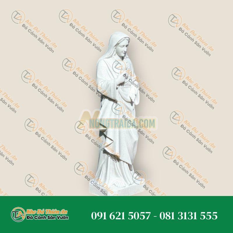 Tượng Đức Mẹ Maria Thánh Hình Trắng Lớn – Phù Hợp Cho Vườn 150cm – Kiểu Dáng Uy Nghi, Thanh Lịch | Khodathienan.com