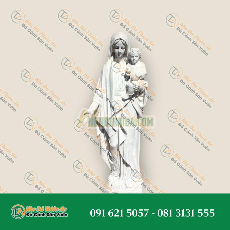 Tượng Đức Mẹ Và Chúa Hài Đồng – Đá Cẩm Thạch Trắng Carrara – Khodathienan.com