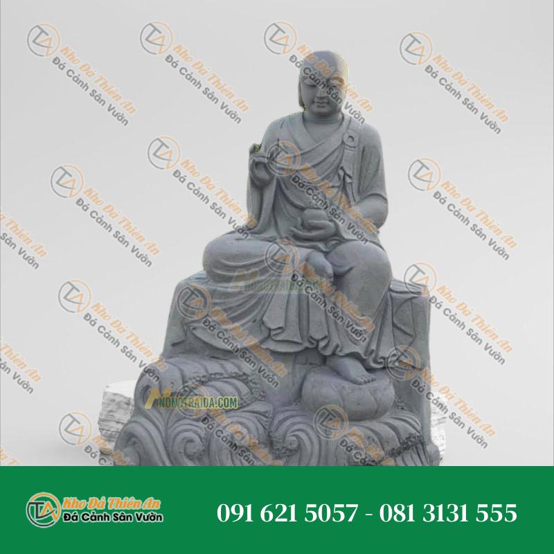 Tượng Đức Mục Kiền Liên Tôn Giả Đứng Bằng Đá Sa Thạch | Kích Thước 170cm, Tâm Linh & Uy Nghiêm