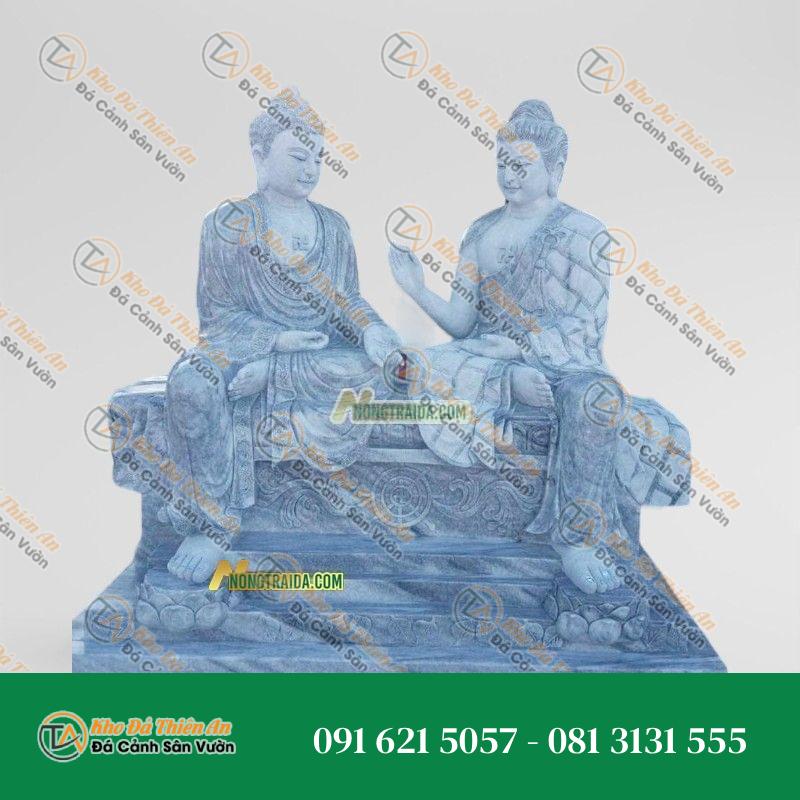 Tượng Đức Phật A Di Đà Ngồi Đá Trắng Muối 66cm – Nét Đẹp Tinh Khôi – Khodathienan.com