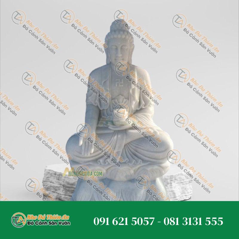 Tượng Dược Sư – Đá Trắng Cẩm Thạch – Cao 56cm | Khodathienan.com