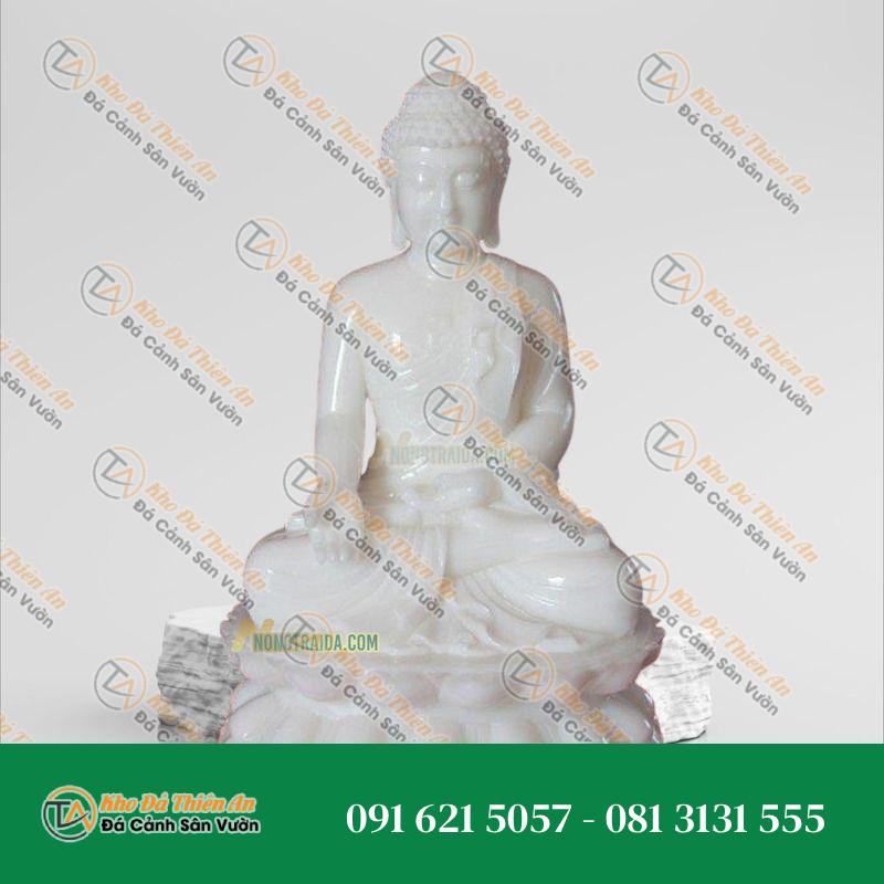 Tượng Dược Sư Phật Đá Trắng Cẩm Thạch – 67cm – Khodathienan.com
