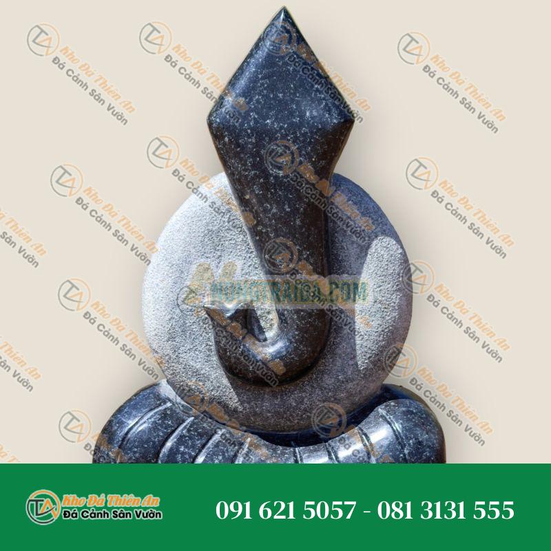 Tượng Ganesha Hiện Đại Bằng Đá Granite Sadarahalli Xám – 75cm, Điêu Khắc Tay Tại Ấn Độ