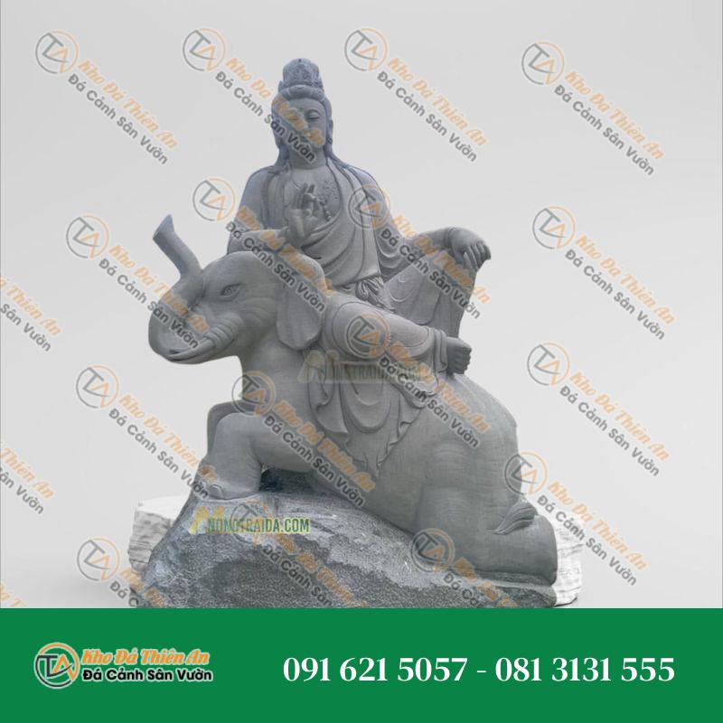 Tượng Phổ Hiền Bồ Tát – Đá Sa Thạch 148cm – Kiểu Dáng Độc Đáo, Nghệ Thuật | Khodathienan.com