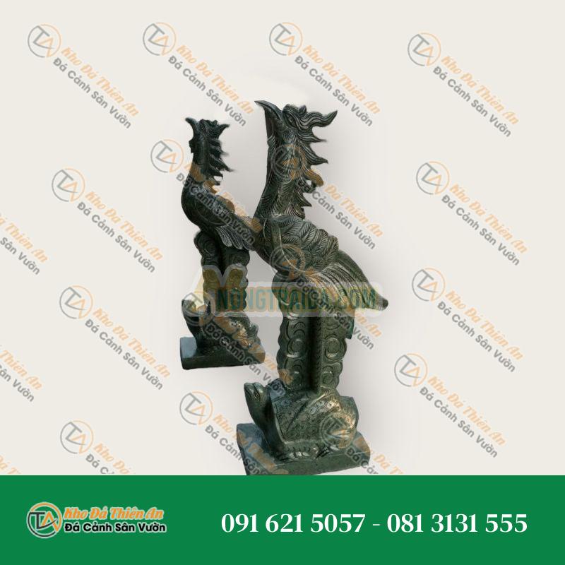 Tượng Hạc Đá Xanh Rêu Cao 120cm – Biểu Tượng Phong Thủy Ý Nghĩa