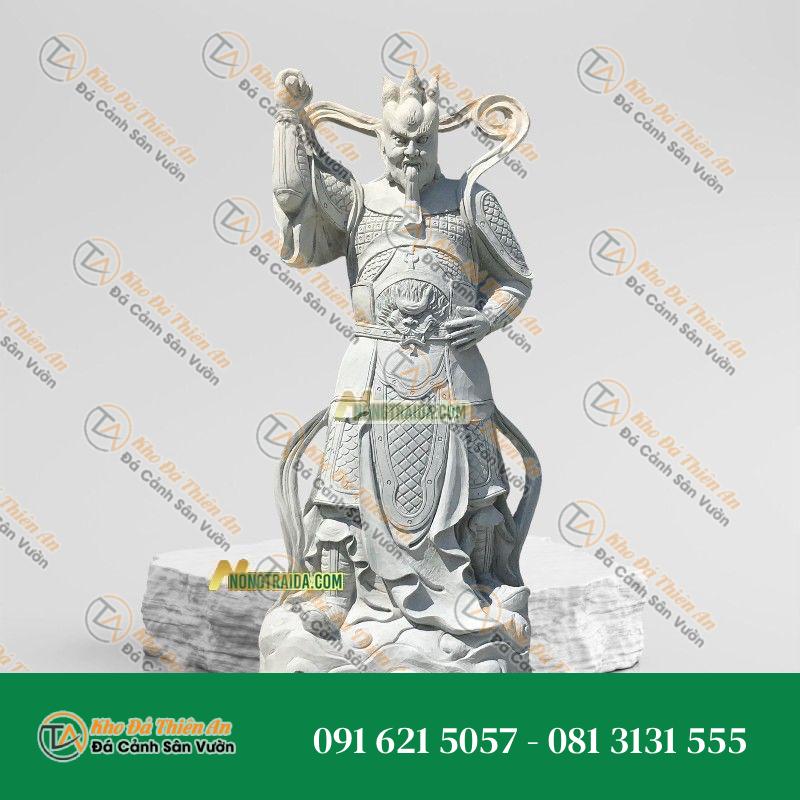 Tượng Hộ Pháp Tiêu Diện – Đá Sa Thạch 184cm – Phong Cách Cổ Điển, Uy Nghi | Khodathienan.com