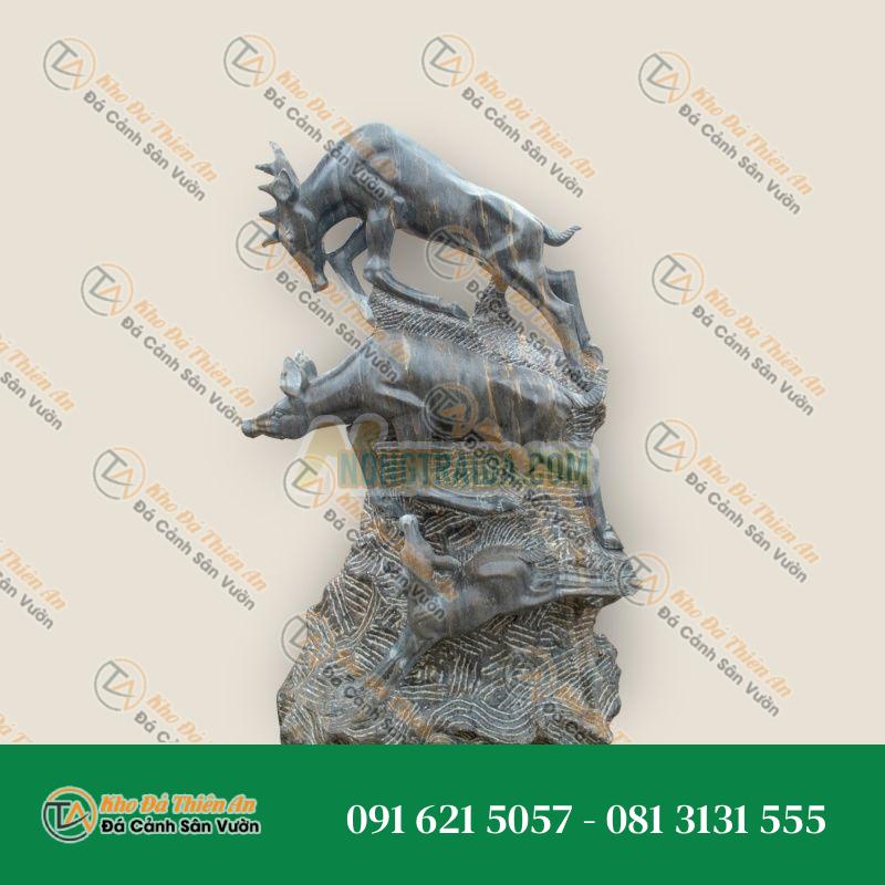 Cặp Kỳ Lân Gác Cổng Phong Thủy Đá Cẩm Thạch Trắng – Cao 1m | Tăng Cường Tài Lộc