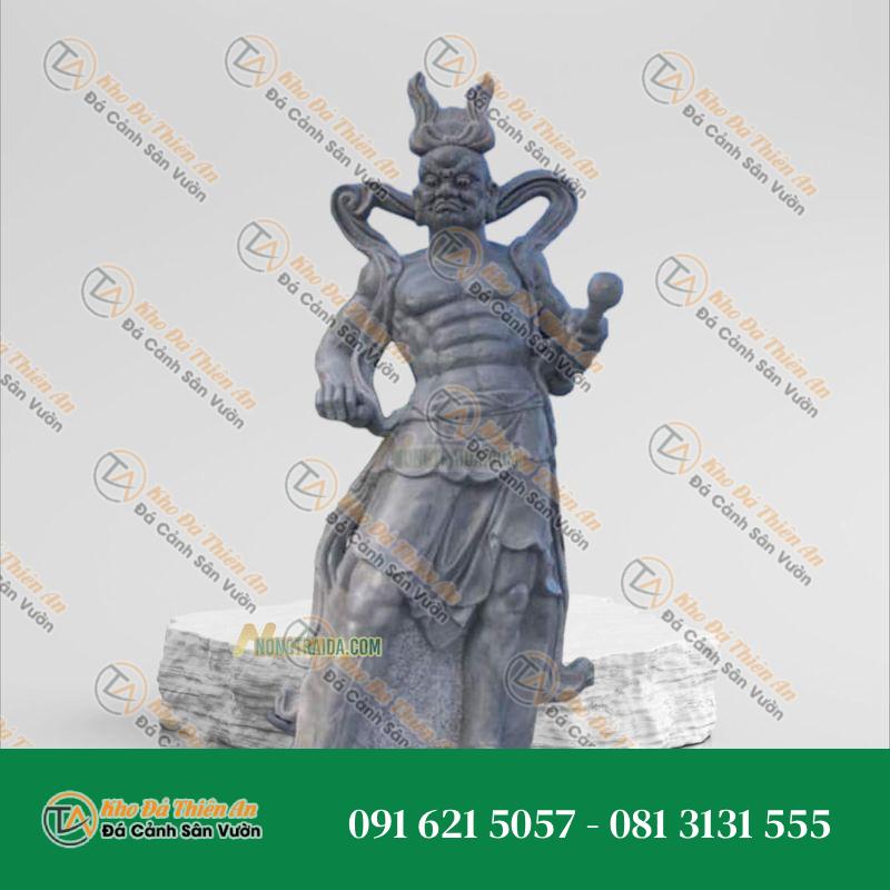 Tượng Kim Cang Hộ Pháp Đá Cẩm Thạch Xám 168cm – Nghệ Thuật Điêu Khắc – Khodathienan.com