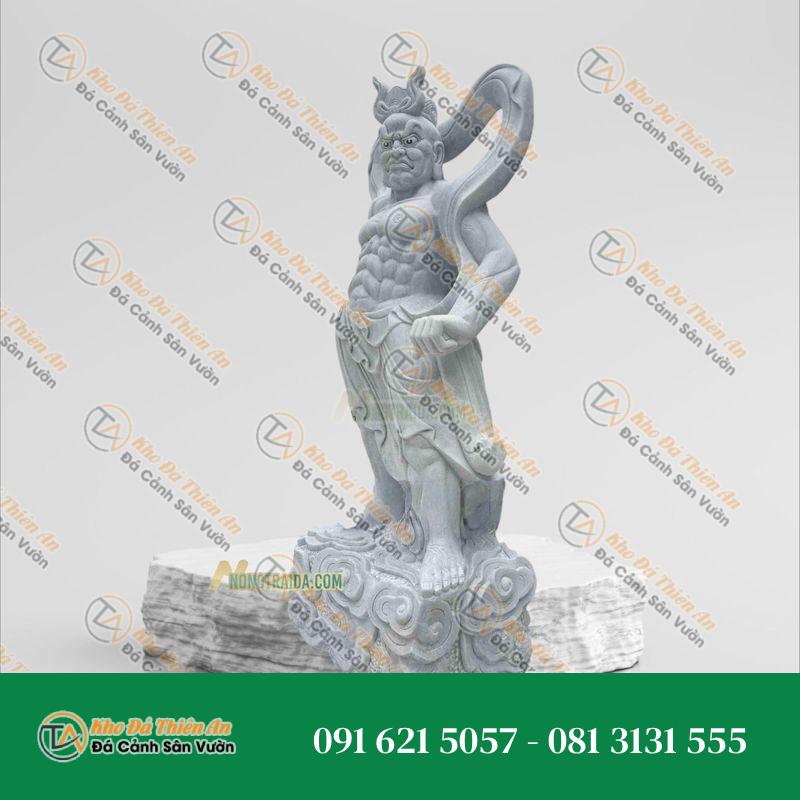 Tượng Kim Cang Hộ Pháp Đá Trắng Xanh 176cm, Kiểu Dáng Độc Đáo | Khodathienan.com