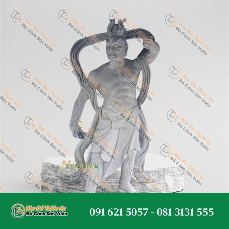 Tượng Kim Cang Hộ Pháp Đá Xám Cẩm Thạch 171cm – Khodathienan.com