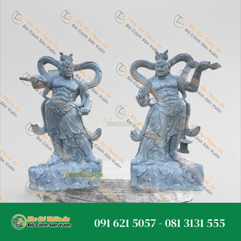 Tượng Kim Cang Hộ Pháp Đá Xám Cẩm Thạch 189cm – Kiểu Dáng Hoành Tráng – Khodathienan.com